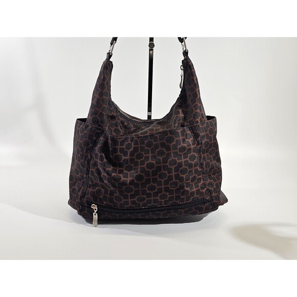 Baggallini Brown Geometric Lightweight Canvas Crossbody Purse Shoulder Bag EUC - Picture 8 of 15